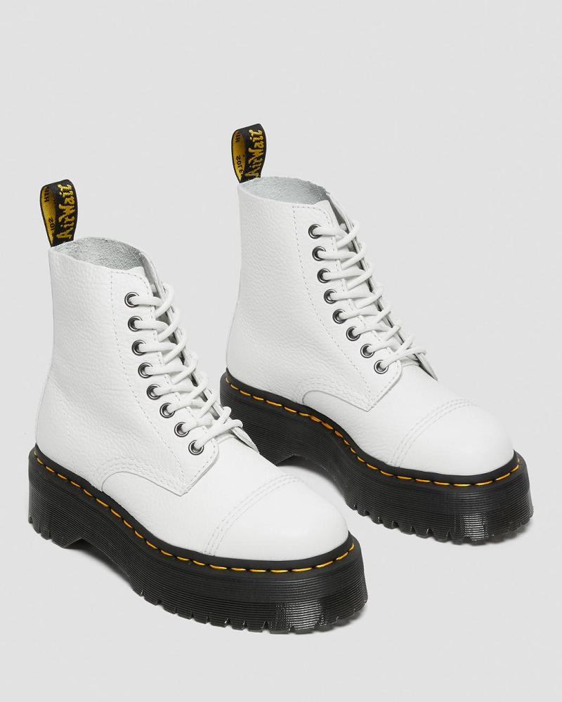 Women's Dr Martens Sinclair Milled Nappa Leather Platform Boots White | AU 258GSO